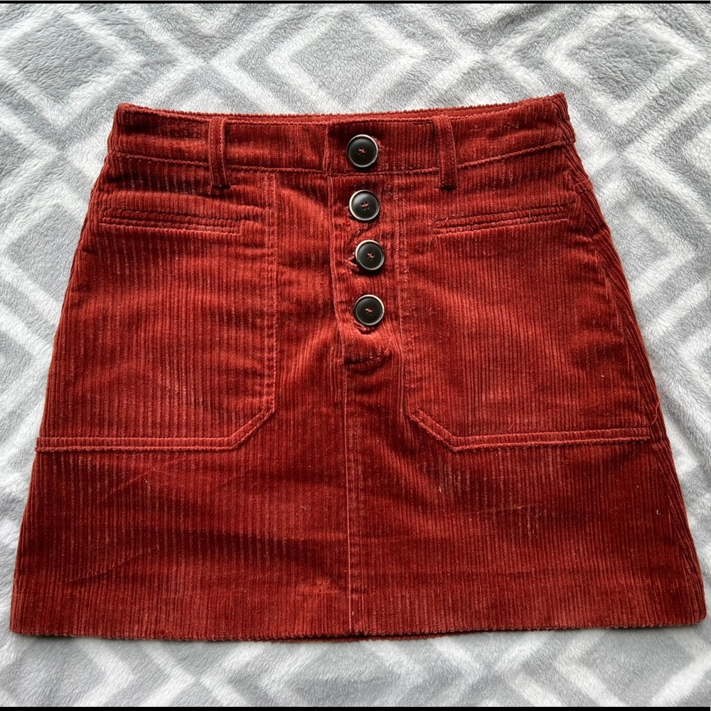 Burnt Orange Corduroy Skirt from Zara - BARELY USED
